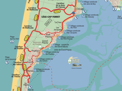 Carte interactive des pistes cyclables de Lège-Cap Ferret