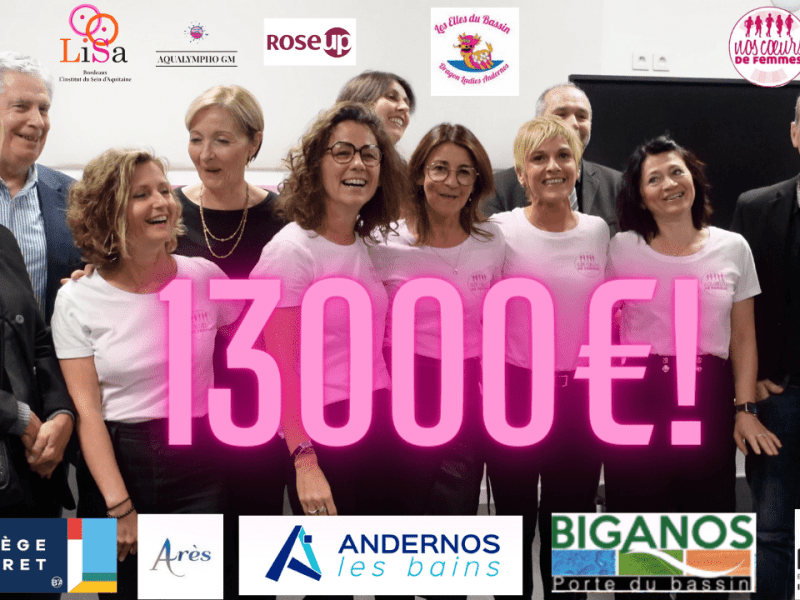 13000€ récoltés par Nos Coeurs de femmes