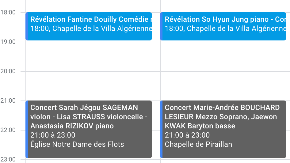 Calendrier public du cap ferret music festival 2023
