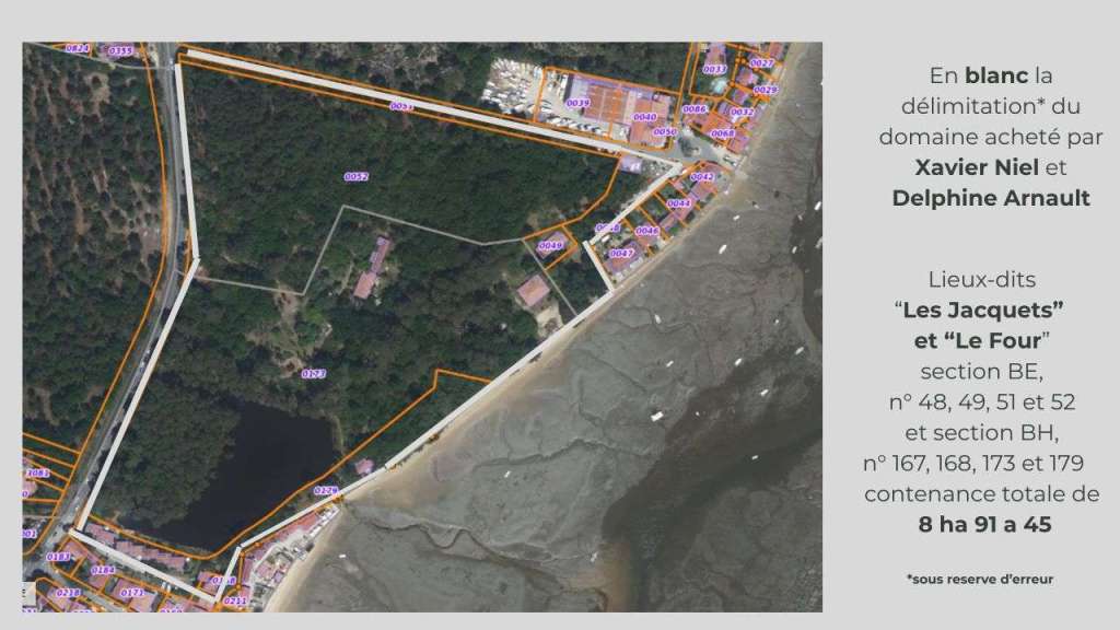 Plan du domaine acheté par Xavier Niel et Delphine Arnault au Cap ferret