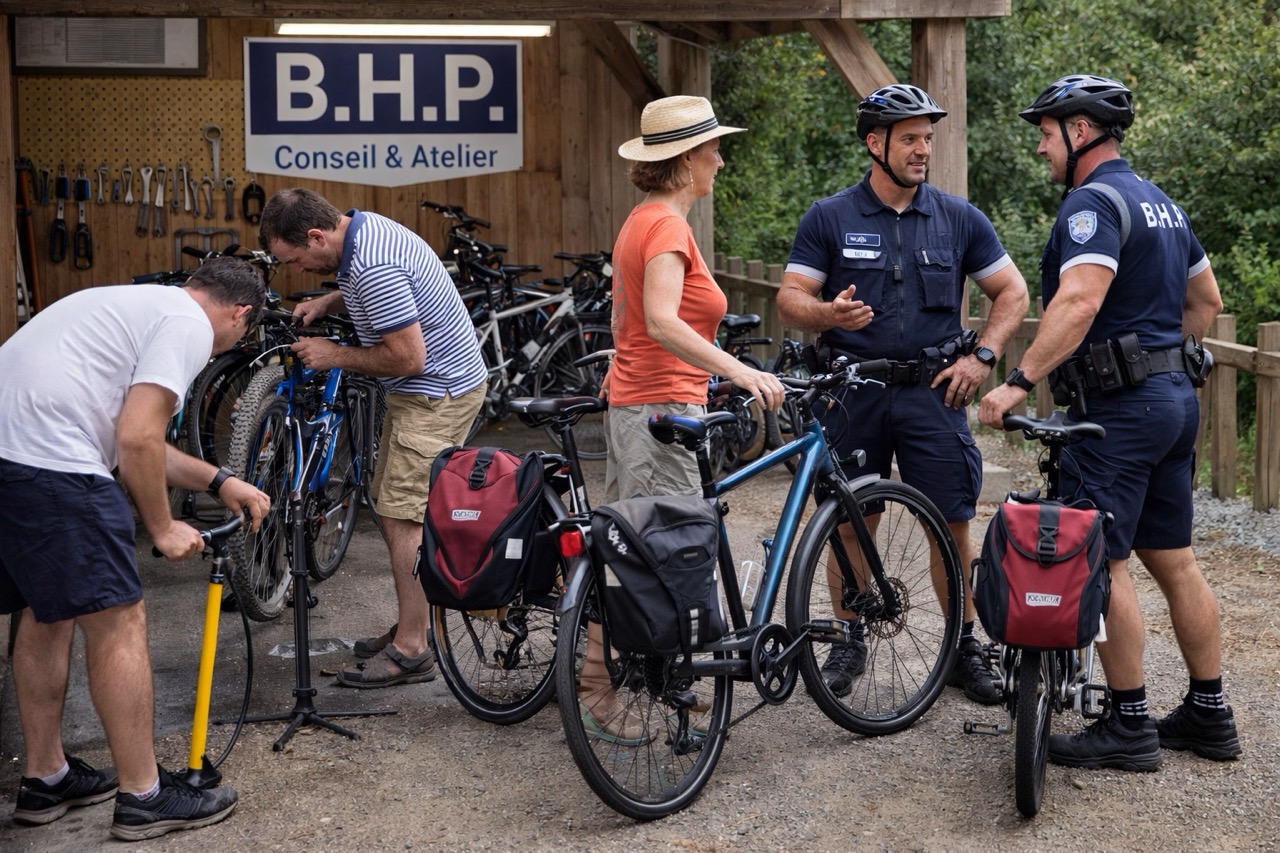 Atelier de réparation vélo et quartier général de la B.H.P. sur la presqu’île du Cap Ferret