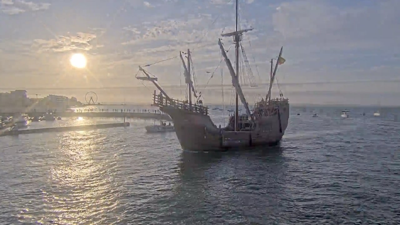 Arrivée de la Nao Santa Maria dans le port d’Arcachon samedi soir