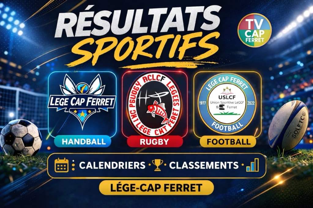 Calendrier, Classement et Résultats des clubs sportifs de Lège-Cap Ferret