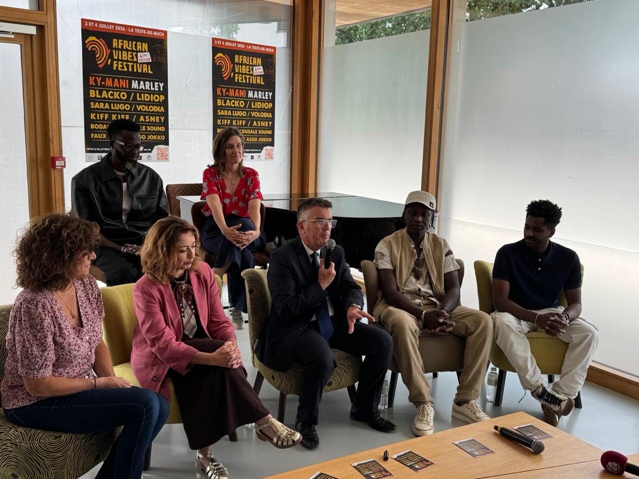 Thierry Gouaichault, maire de La Teste-de-Buch, lors de la conférence de presse de l’African Vibes Festival