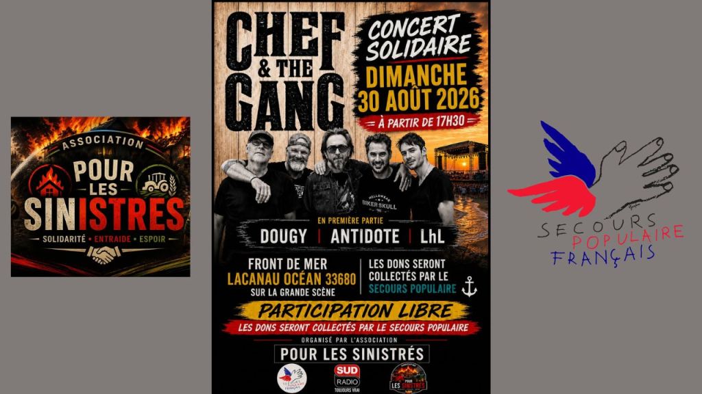 concert solidaire pour les sinsitrés du porge à lacanau 30 aout